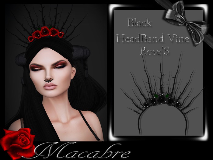 +MC+HeadBand Vine Rose'S Black