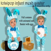 Totsipop 6-9 mos Bunny onesie BLUE costume