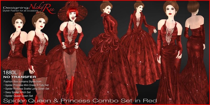 *DNR* Spider Queen & Princess Combo Set in Red