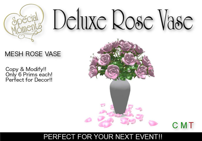 Deluxe Rose Vase - Pink Roses   Copy!!  Promo Priced!!
