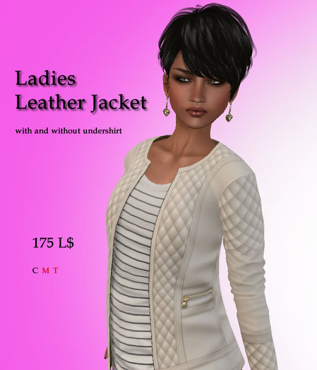 Creme Leather jacket Set