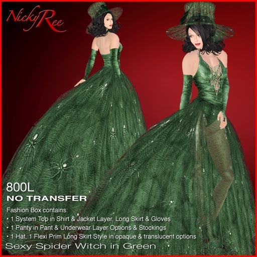 *DNR* Sexy Spider Witch in Green