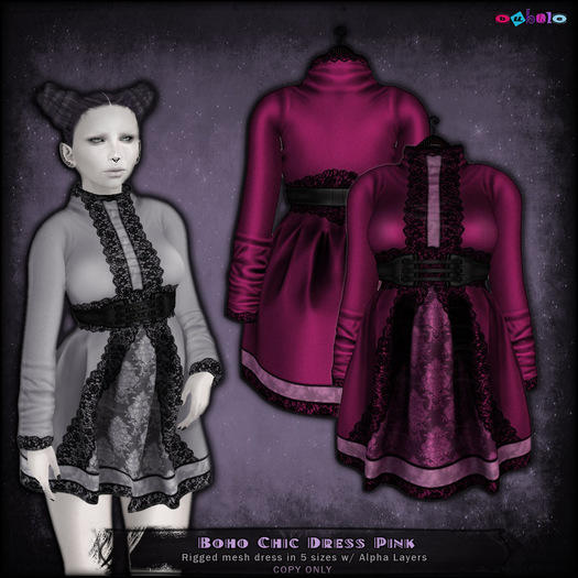 [ bubble ] Boho Chic Dress -Pink