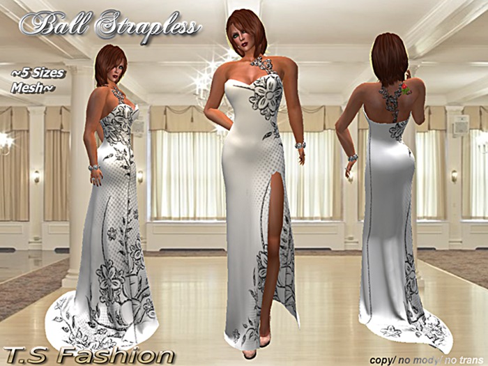 Ball Strapless White - Mesh