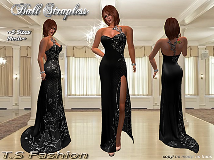 Ball Strapless Black - Mesh