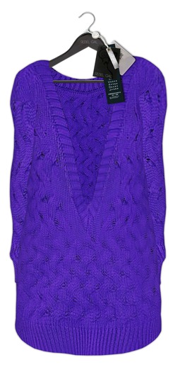 Rebel Gal :: Dropout Cable Sweater/Grape.