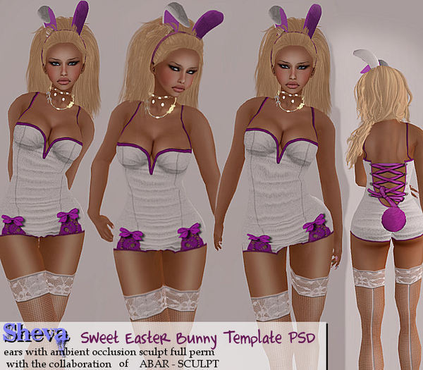 ***Sheva***Sweet Easter Bunny Template PSD TGA Full Perm