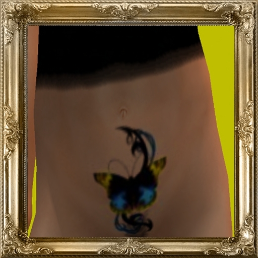 Butterfly Tribal Lower Front Tattoo