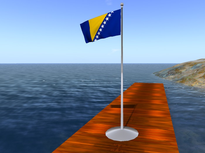 Bosnia flag with rippling animation and following the SL wind