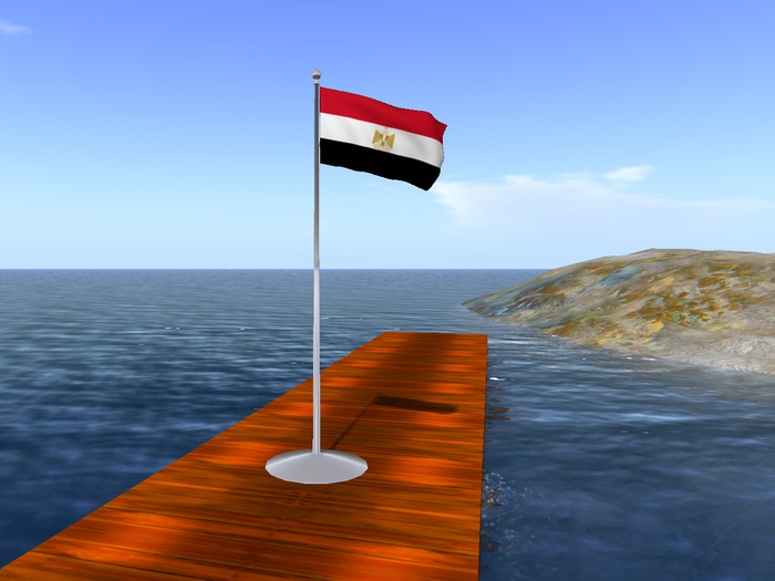 Egypt flag with rippling animation and following the SL wind