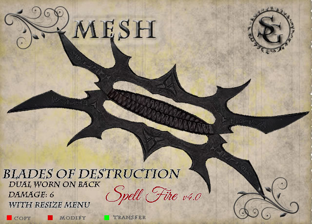 ::SG Design:: (worn) Blades Of Destruction SF