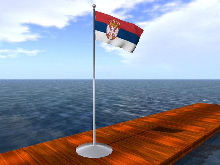 Serbia flag with rippling animation and following the SL wind