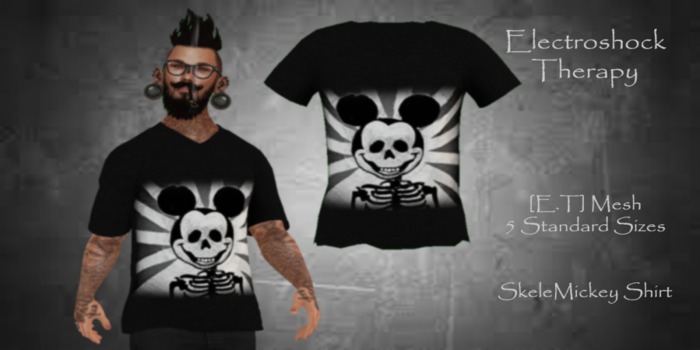 [E.T] Mickey Male Shirt Black