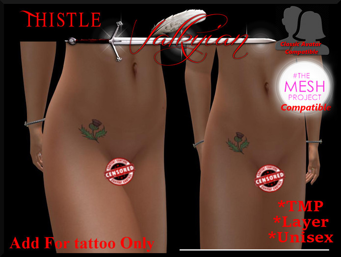 ~Valkyrian~Thistle Tattoo( Inner Thigh) *TMP / Layer 