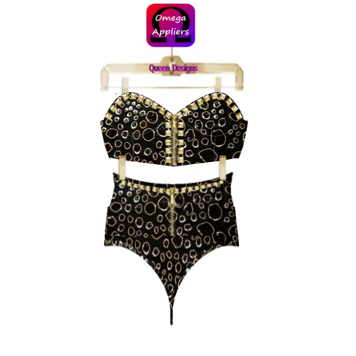Studded Fit Black Gold