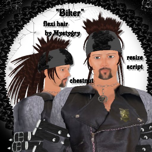 biker flexi hair chestnut with resize script men hair