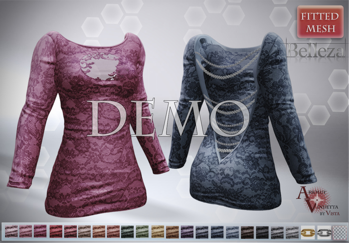 Absolut Vendetta - DEMO Open Back Dress LACE *BELLEZA