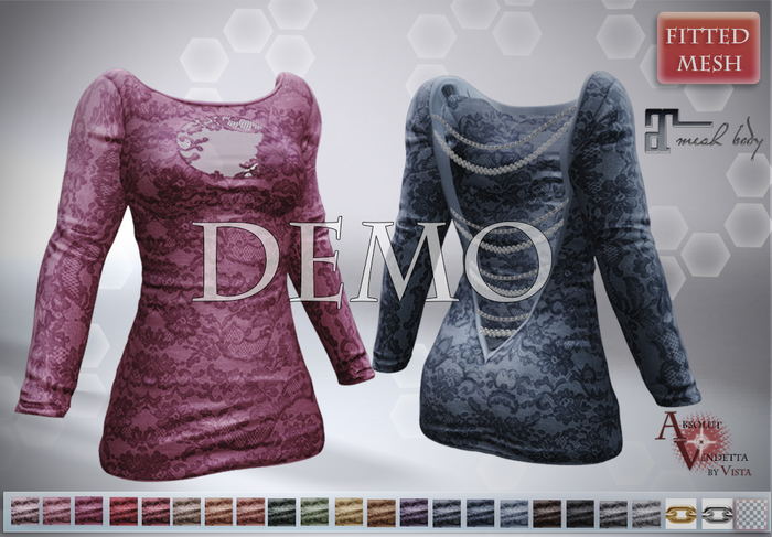 Absolut Vendetta - DEMO Open Back Dress LACE *MAITREYA
