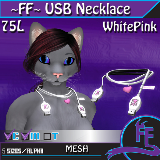 ~FF~ USB Necklace WhitePink