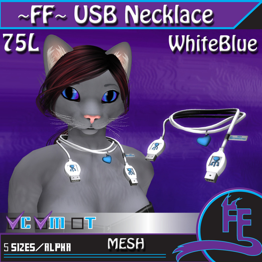 ~FF~ USB Necklace WhiteBlue