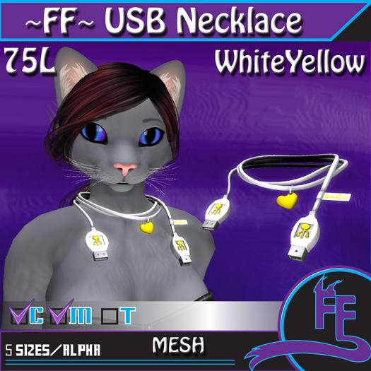 ~FF~ USB Necklace WhiteRed