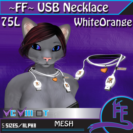 ~FF~ USB Necklace WhiteRed