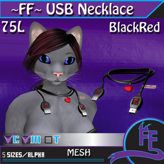 ~FF~ USB Necklace WhiteRed
