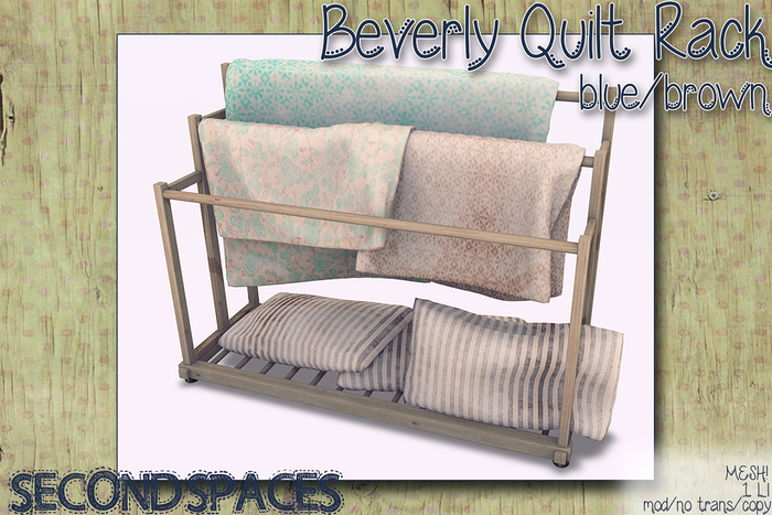 Second Spaces - Beverly Quilt Rack - blue/brown (bxd1)
