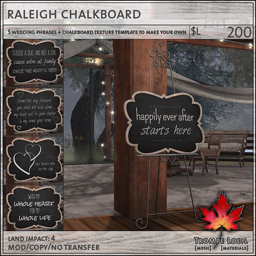 Trompe Loeil - Raleigh Chalkboard [mesh]