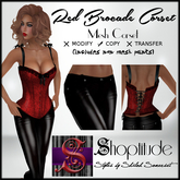 ::Shoptitude:: Lace and Ribbon Corset {Mesh} Red Brocade