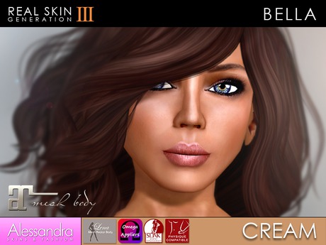 Second Life Marketplace - ALESSANDRA - Real Skin (Gen3) - BELLA - CREAM