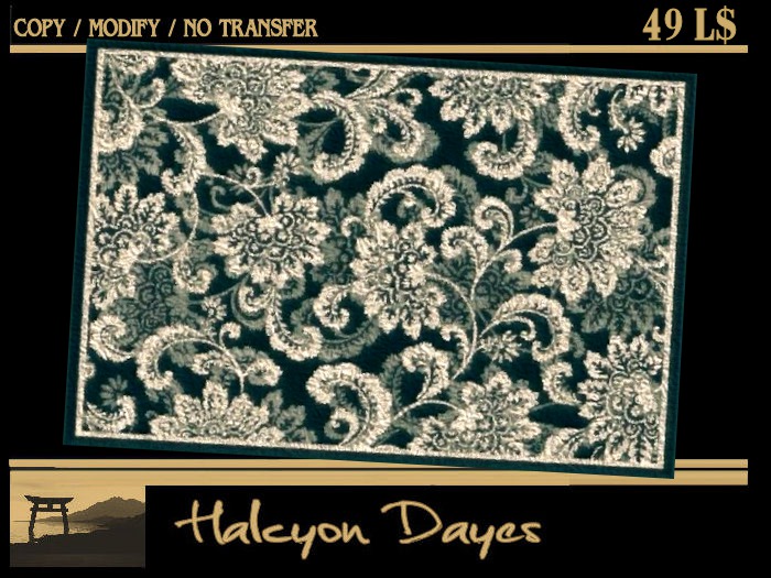 Area Rug - Flowers - green CM