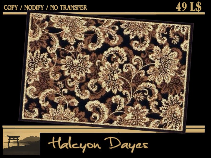 Area Rug - Flowers - golds CM