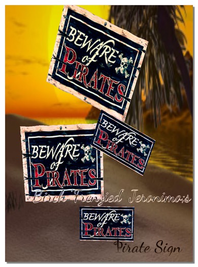 ⊱•Pirate Life•⊰Beware of Pirates Sign -Full Perm Textures