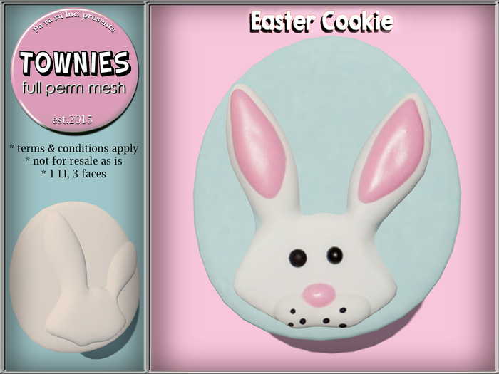 Townies Full Perm Mesh Easter Bunny Cookie