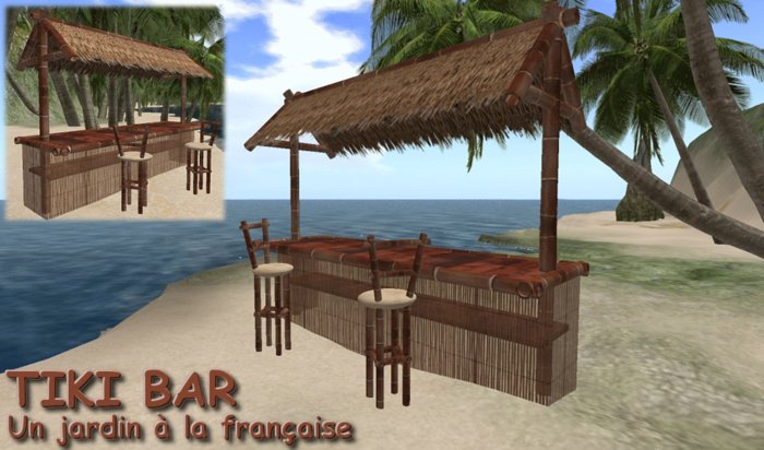 Tiki bar - tiki bar - stools - bars - beach bar