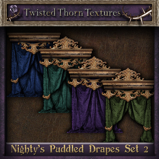 ~TTT~ Nighty's Puddled Drapes Set 2 (Open & Closed Options)