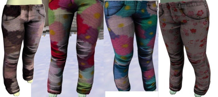 Flowery bootcut jeans texture fatpack
