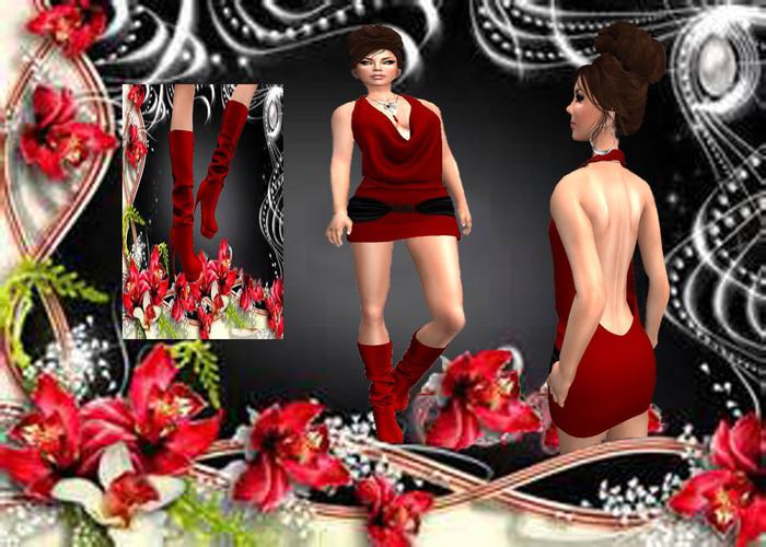 Hailey Cow Mini Dress Red