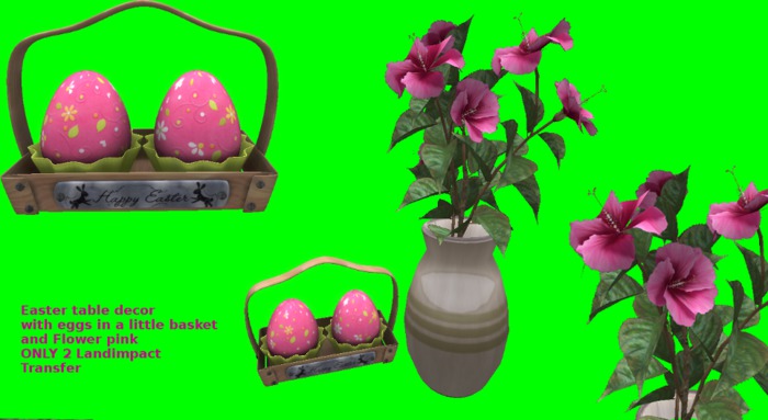 Easter Table Decor w. Flower pink