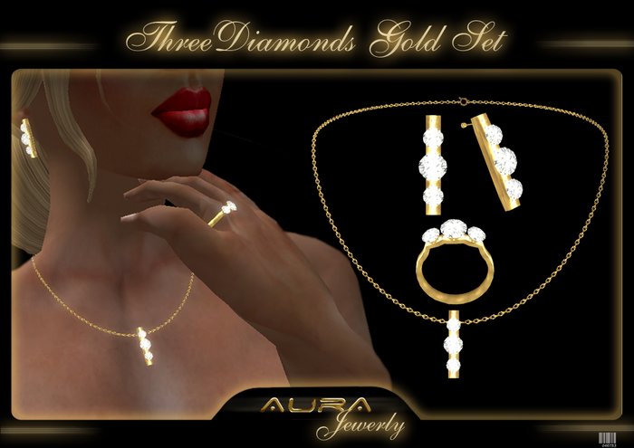 ***Aura***ThreeDiamonds Gold Set