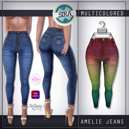 SIRA - [Mesh Body] Amelie Jeans - Multicolored