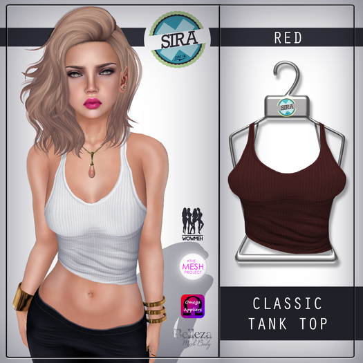 SIRA - [Mesh Body] Classic Tank Top - Red