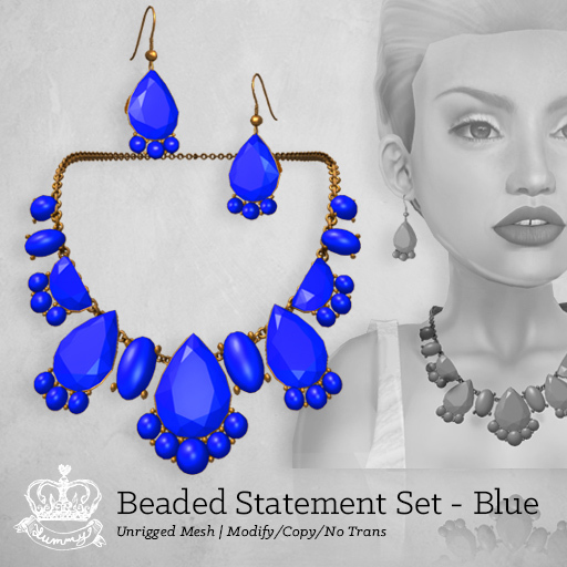 (Yummy) Beaded Statement Set - Blue
