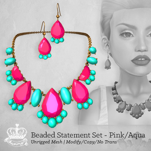 (Yummy) Beaded Statement Set - Blue