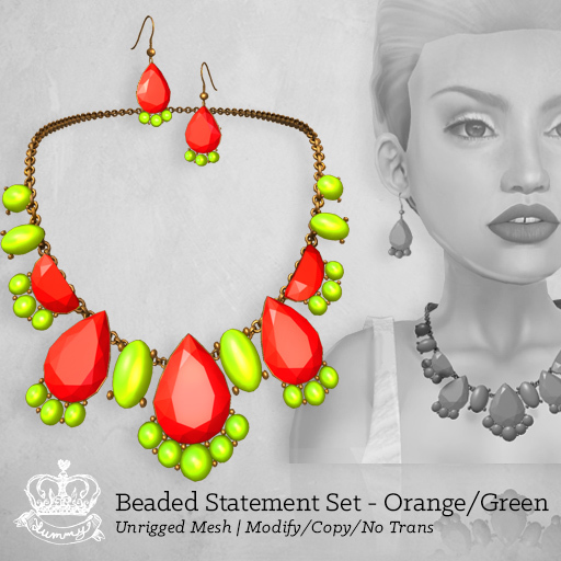 (Yummy) Beaded Statement Set - Blue