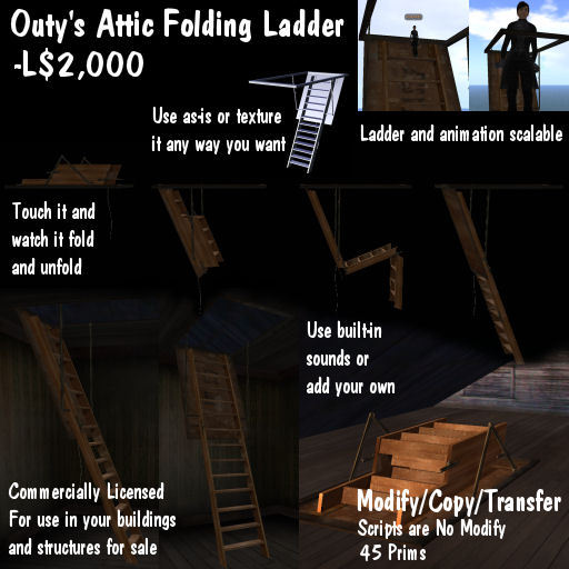 Outy's Attic Folding Ladder - Commercial Version
