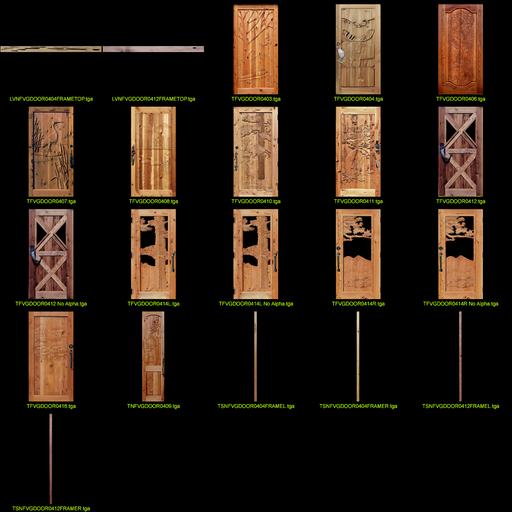 Rustic Carved Log Cabin Wood Door Textures Pack Wilderness Series 1 DTPW1