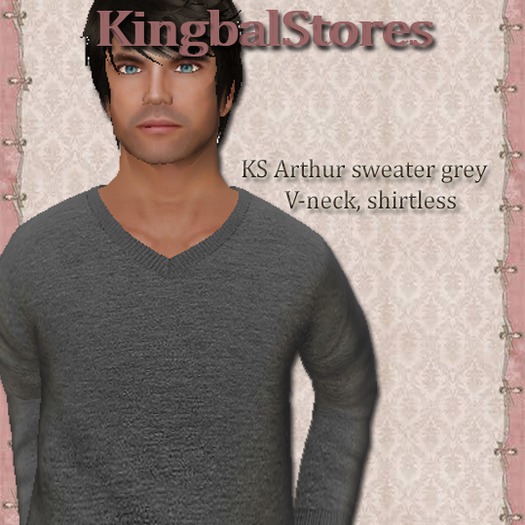 99 KS MAN MESH V NECK SWEATER GREY