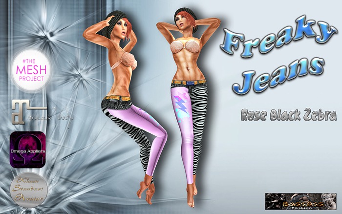 ..::BassAss::.. -Freaky Jeans_Rose_Black_Zebra